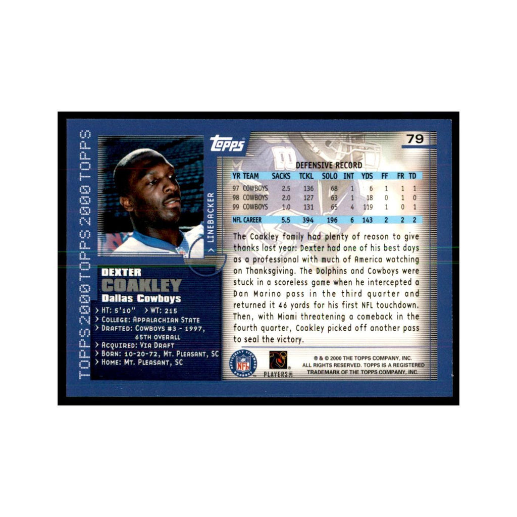 Dexter Coakley 2000 Topps #79 Football Cards Football Card NM