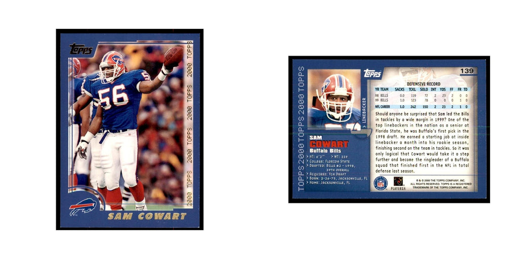 Sam Cowart 2000 Topps #139 Football Cards Football Card NM
