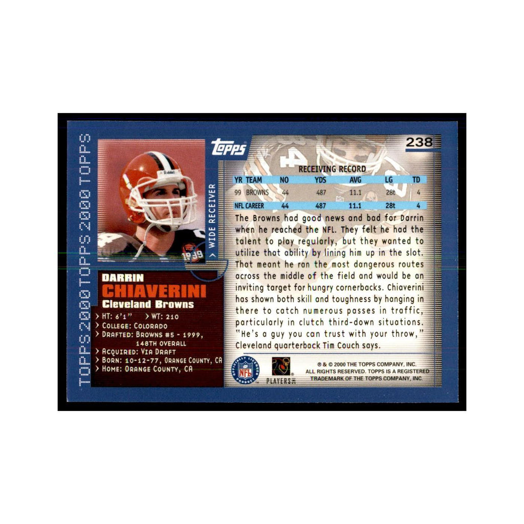 Darrin Chiaverini 2000 Topps #238 Football Cards Football Card NM