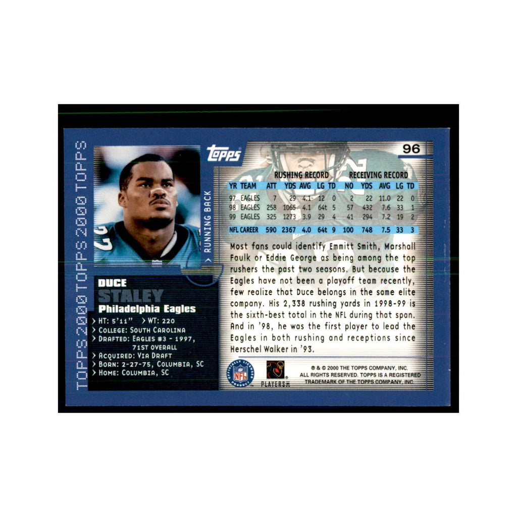 Duce Staley 2000 Topps #96 Football Cards Football Card NM