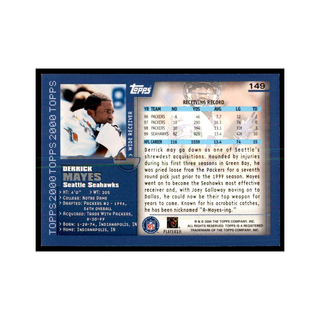 Derrick Mayes 2000 Topps #149 Football Cards Football Card NM