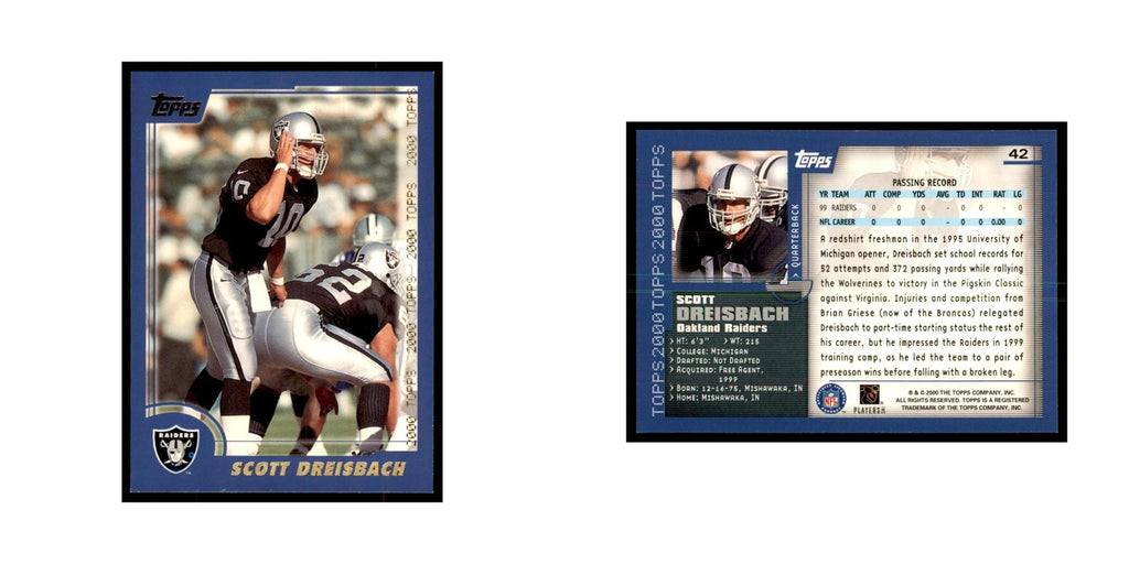 Scott Dreisbach 2000 Topps #42 Football Cards Football Card NM