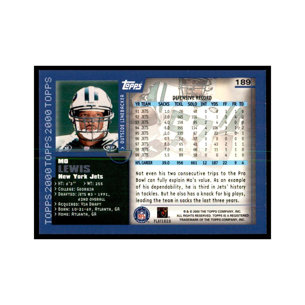 Mo Lewis 2000 Topps #189 Football Cards Football Card NM
