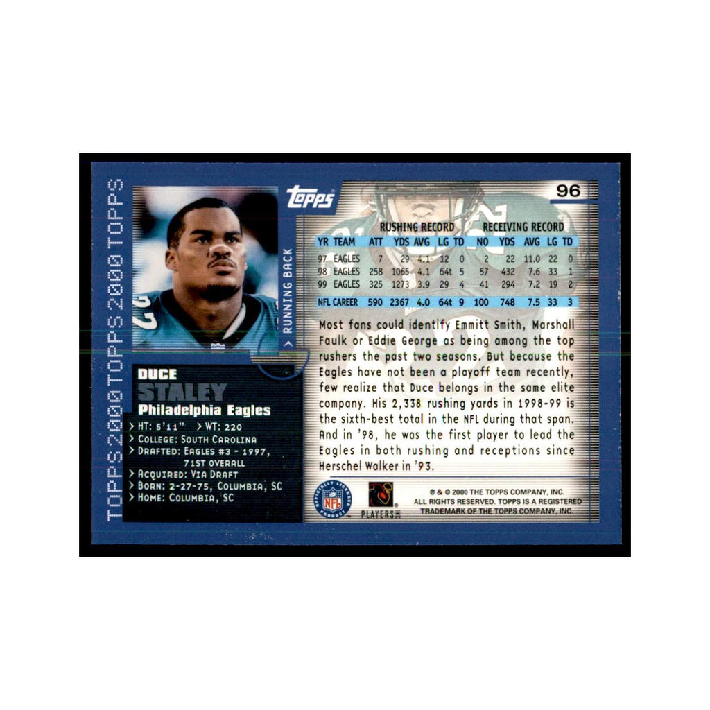 Duce Staley 2000 Topps #96 Football Cards Football Card NM