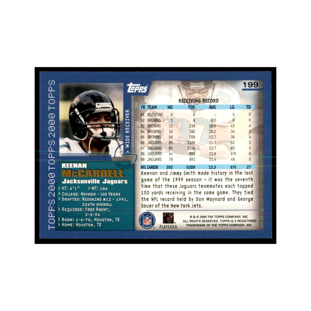 Keenan McCardell 2000 Topps #199 Football Cards Football Card NM