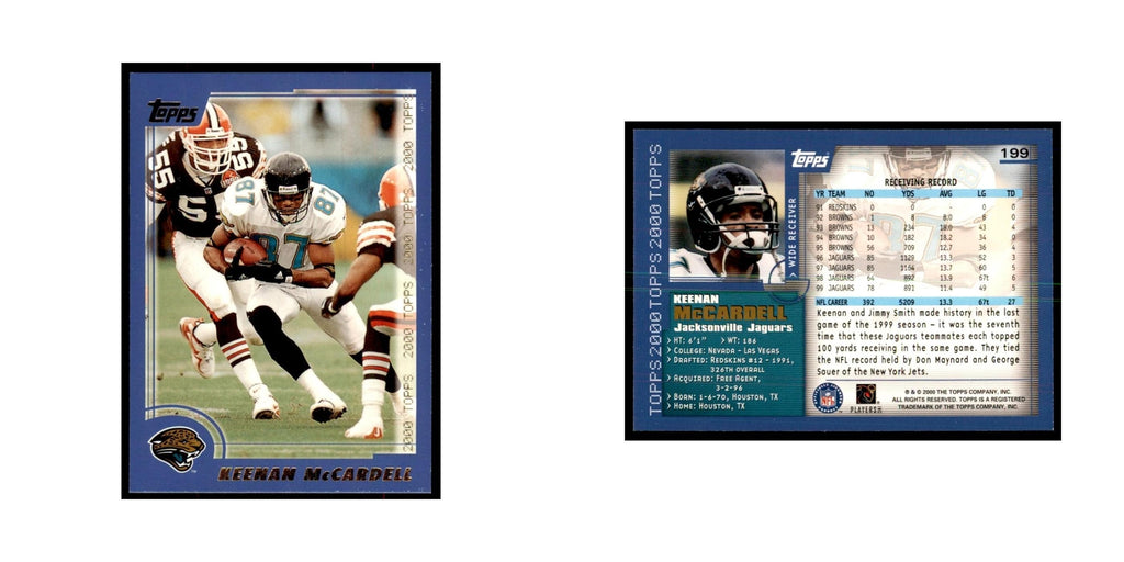 Keenan McCardell 2000 Topps #199 Football Cards Football Card NM