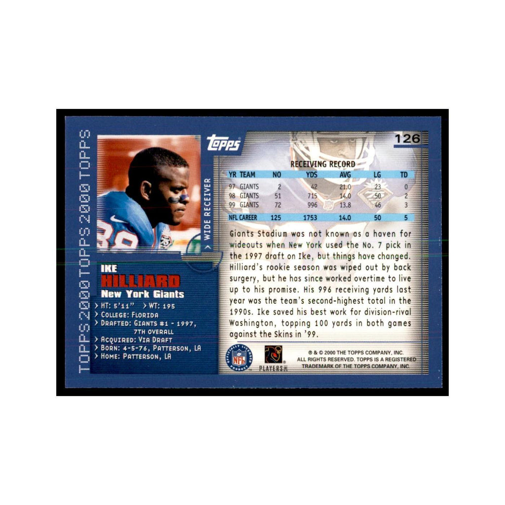 Ike Hilliard 2000 Topps #126 Football Cards Football Card NM