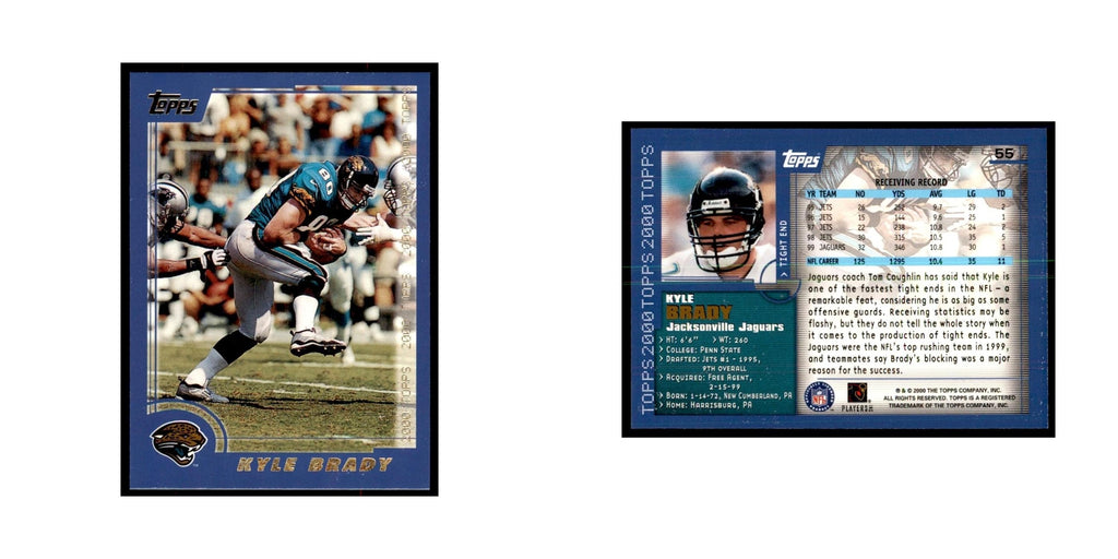 Kyle Brady 2000 Topps #55 Football Cards Football Card NM