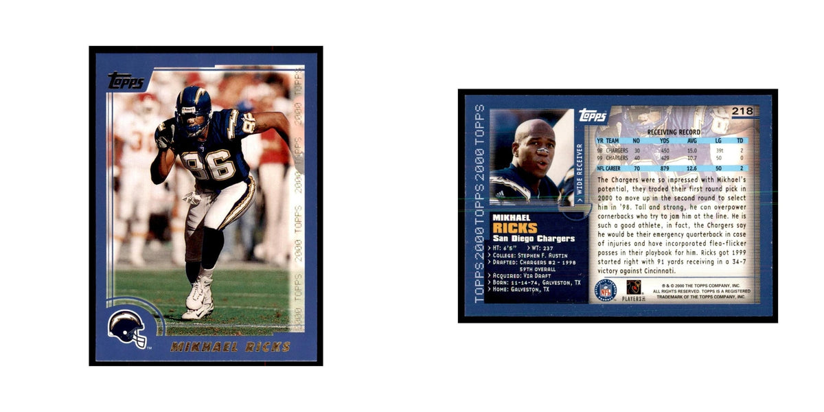 Mikhael Ricks 2000 Topps #218 Football Cards Football Card NM