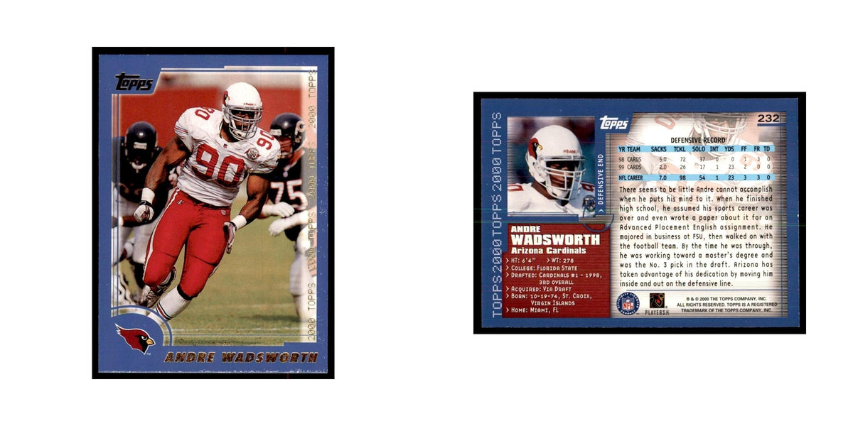 Andre Wadsworth 2000 Topps #232 Football Cards Football Card NM