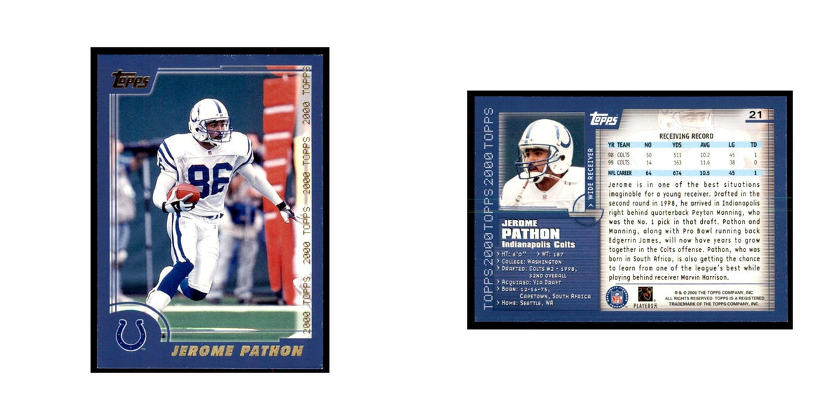 Jerome Pathon 2000 Topps #21 Football Cards Football Card NM