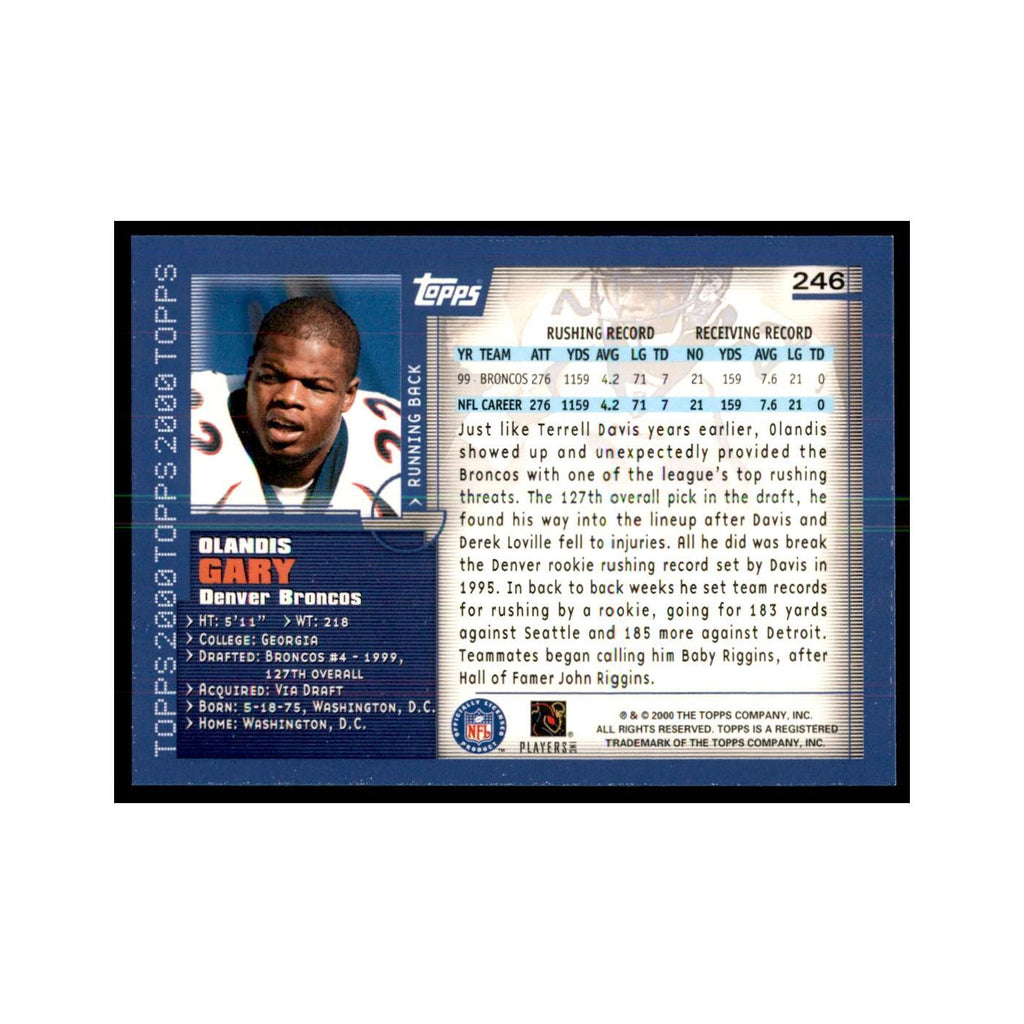 Olandis Gary 2000 Topps #246 Football Cards Football Card NM