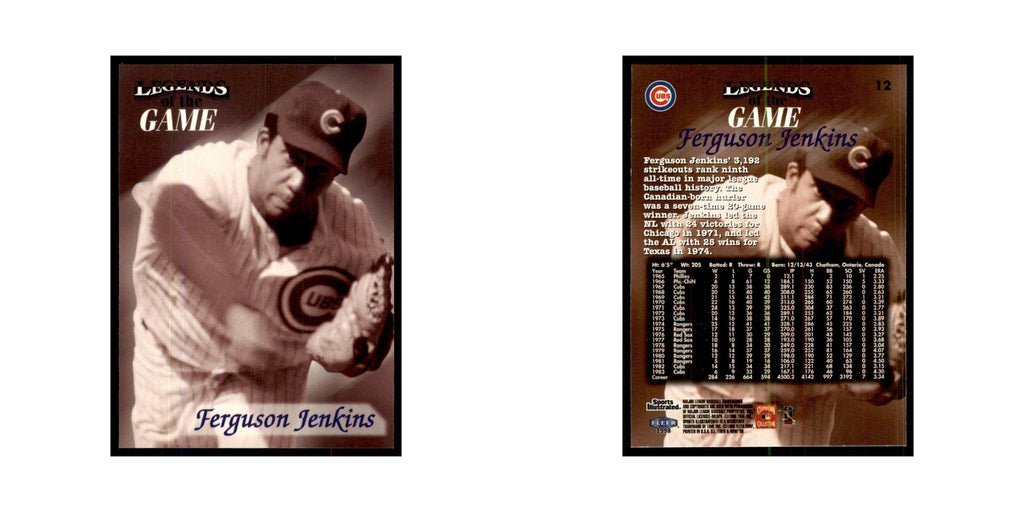 Ferguson Jenkins 1998 Fleer Legends of the Game #12 Baseball Cards NM