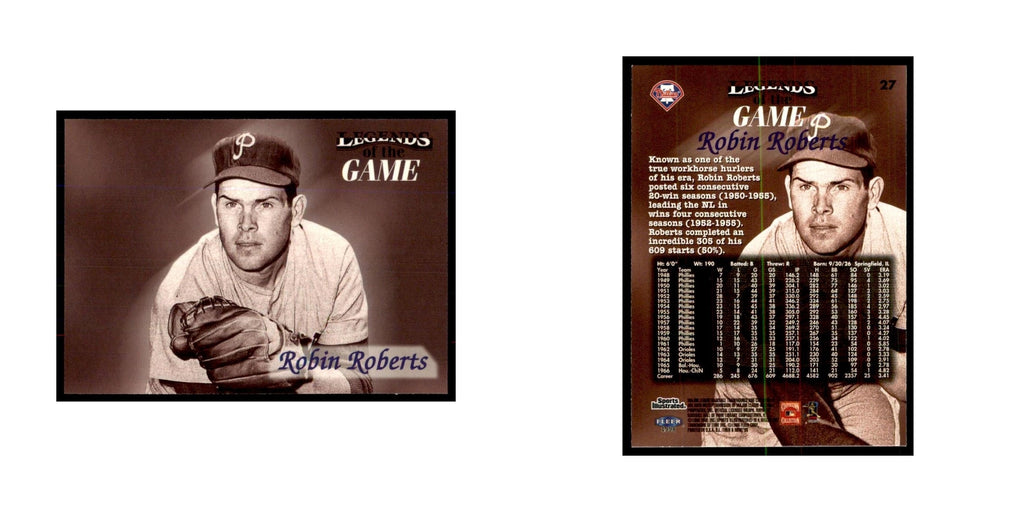 Robin Roberts 1998 Fleer Legends of the Game #27 Baseball Cards Baseball Card NM