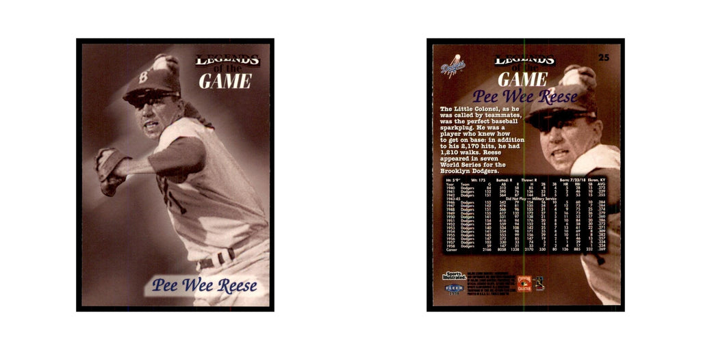 Pee Wee Reese 1998 Fleer Legends of the Game #25 Baseball Cards Baseball Card NM