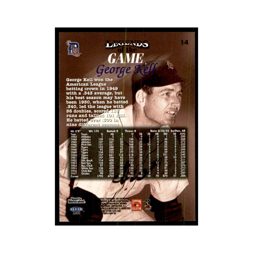 George Kell 1998 Fleer Legends of the Game #14 Baseball Cards Baseball Card NM