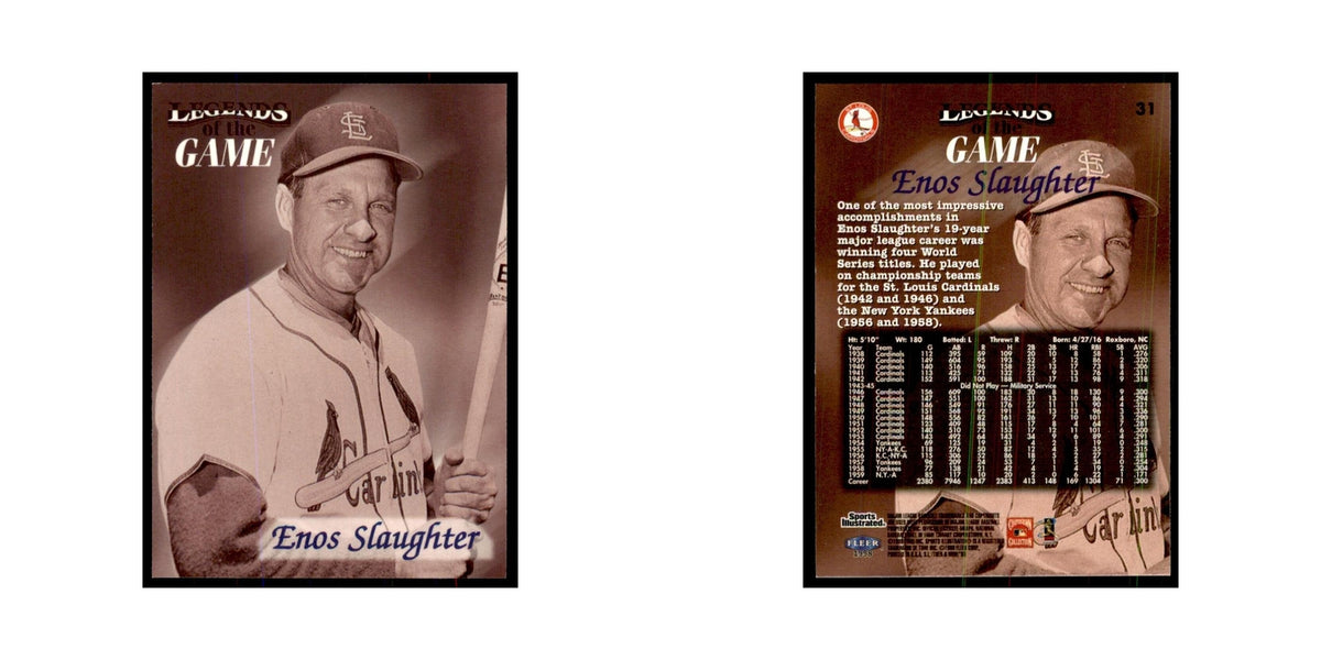 Enos Slaughter 1998 Fleer Legends of the Game #31 Baseball Cards NM