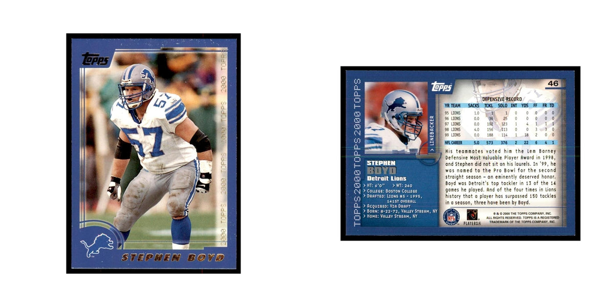 Stephen Boyd 2000 Topps #46 Football Cards Football Card NM