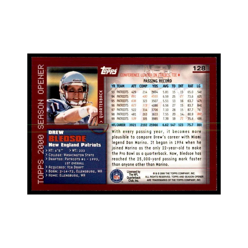 Drew Bledsoe 2000 Topps #128 Football Cards Football Card NM