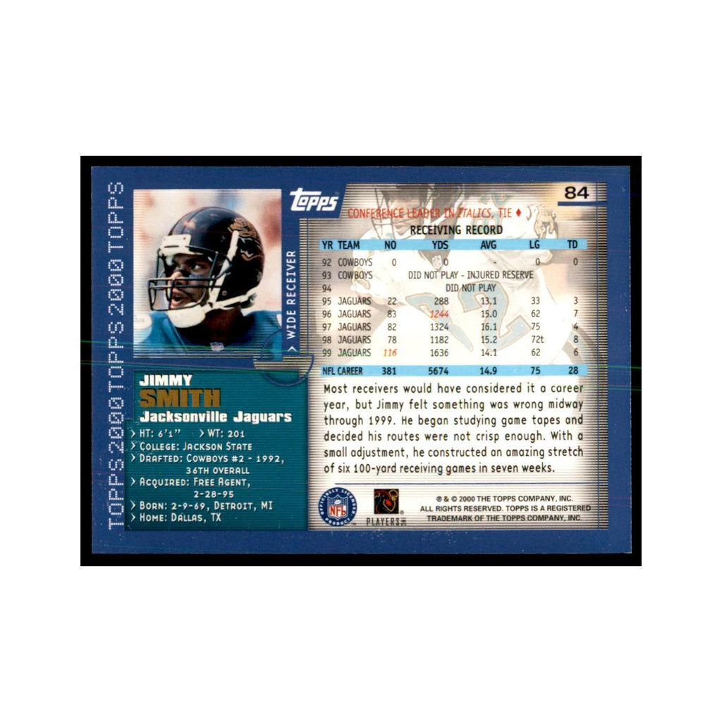 Jimmy Smith 2000 Topps #84 Football Cards Football Card NM