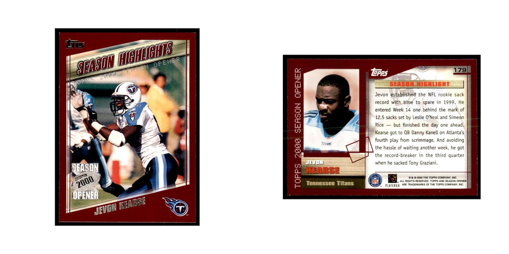 Jevon Kearse 2000 Topps #179 Football Cards Football Card NM