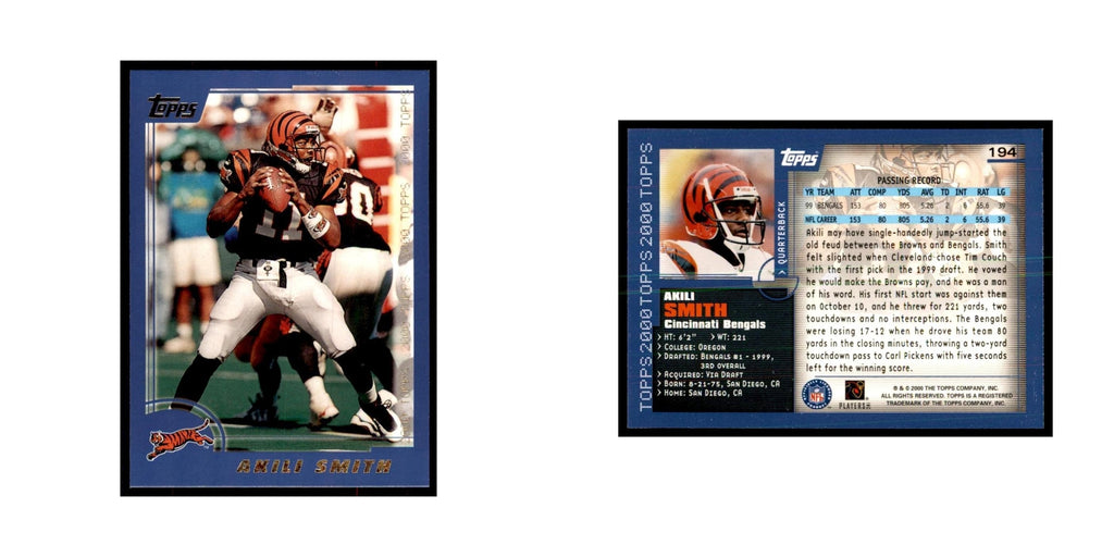 Akili Smith 2000 Topps #194 Football Cards Football Card NM