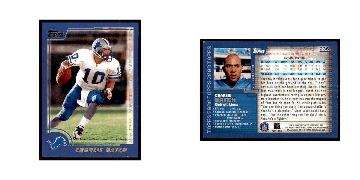 Charlie Batch 2000 Topps #236 Football Cards Football Card NM