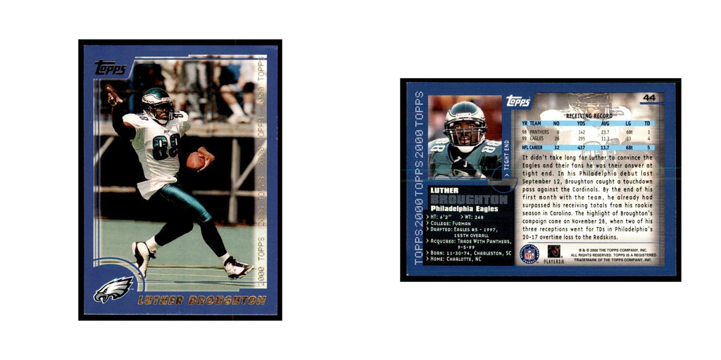 Luther Broughton 2000 Topps #44 Football Cards Football Card NM