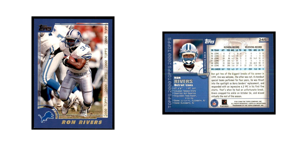 Ron Rivers 2000 Topps #245 Football Cards Football Card NM