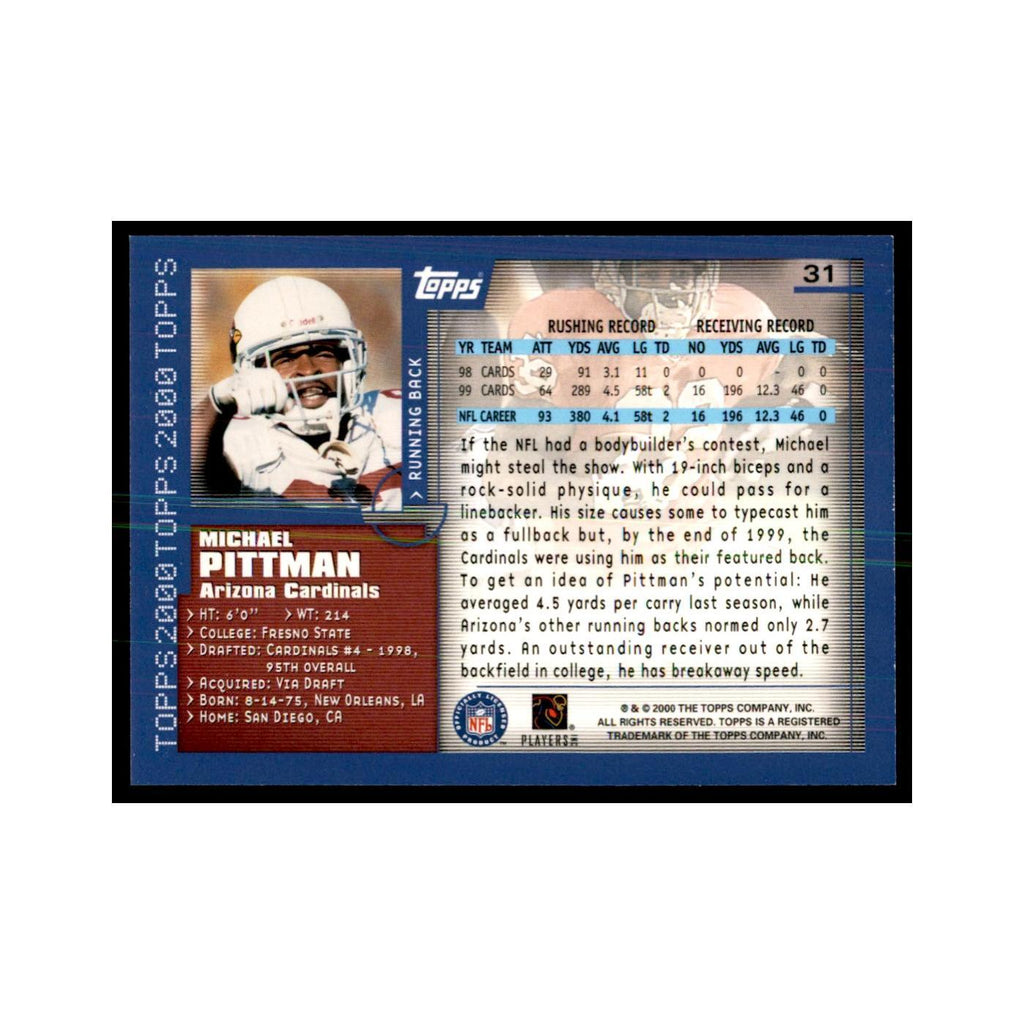 Michael Pittman 2000 Topps #31 Football Cards Football Card NM