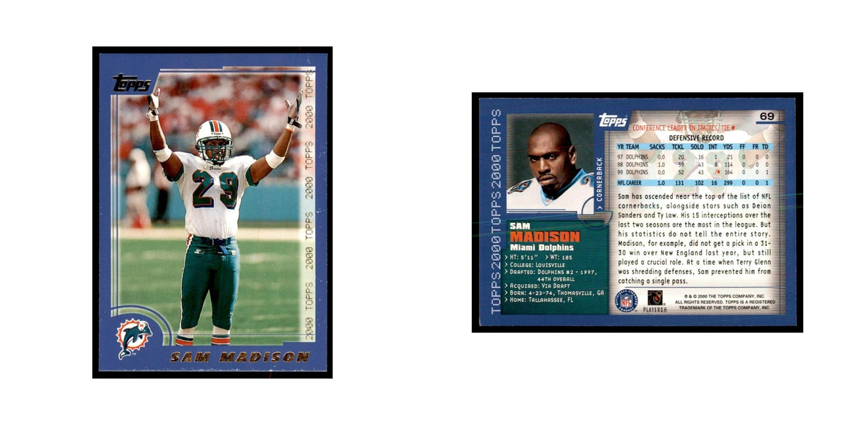 Sam Madison 2000 Topps #69 Football Cards Football Card NM