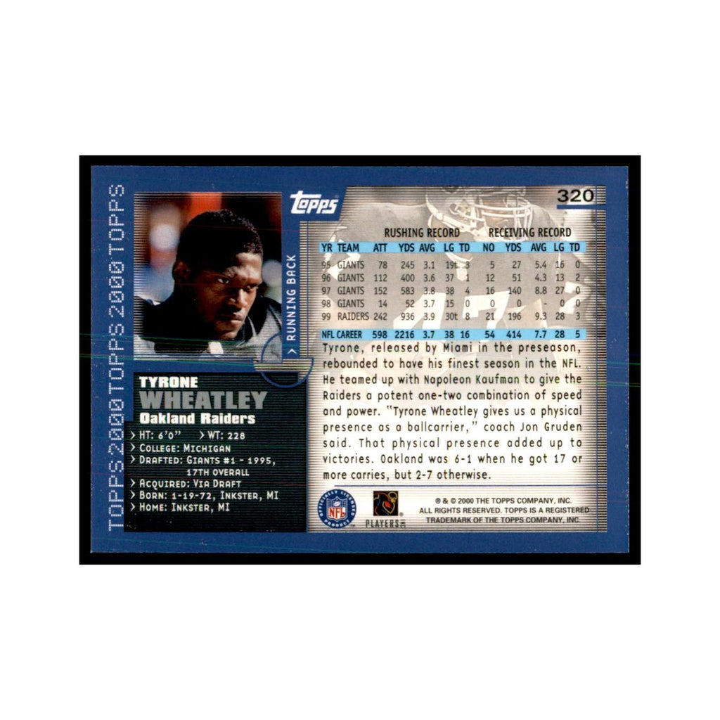 Tyrone Wheatley 2000 Topps #320 Football Cards Football Card NM