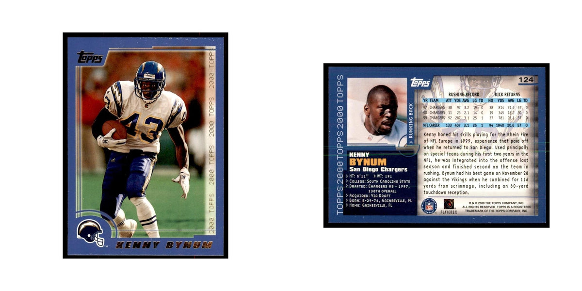 Kenny Bynum 2000 Topps #124 Football Cards Football Card NM