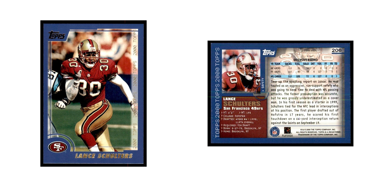 Lance Schulters 2000 Topps #206 Football Cards Football Card NM