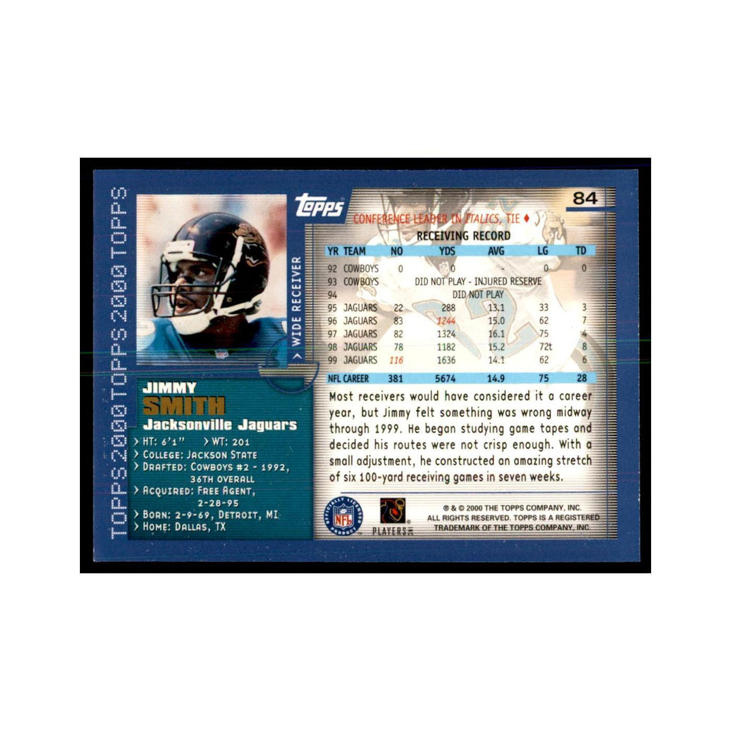 Jimmy Smith 2000 Topps #84 Football Cards Football Card NM