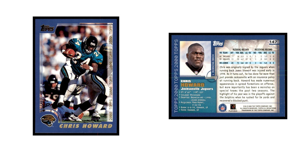 Chris Howard 2000 Topps #147 Football Cards Football Card NM