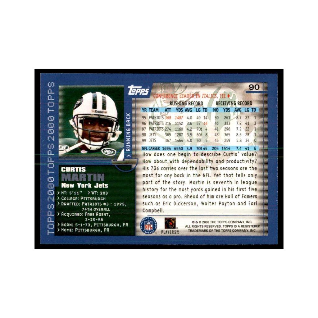 Curtis Martin 2000 Topps #90 Football Cards Football Card NM