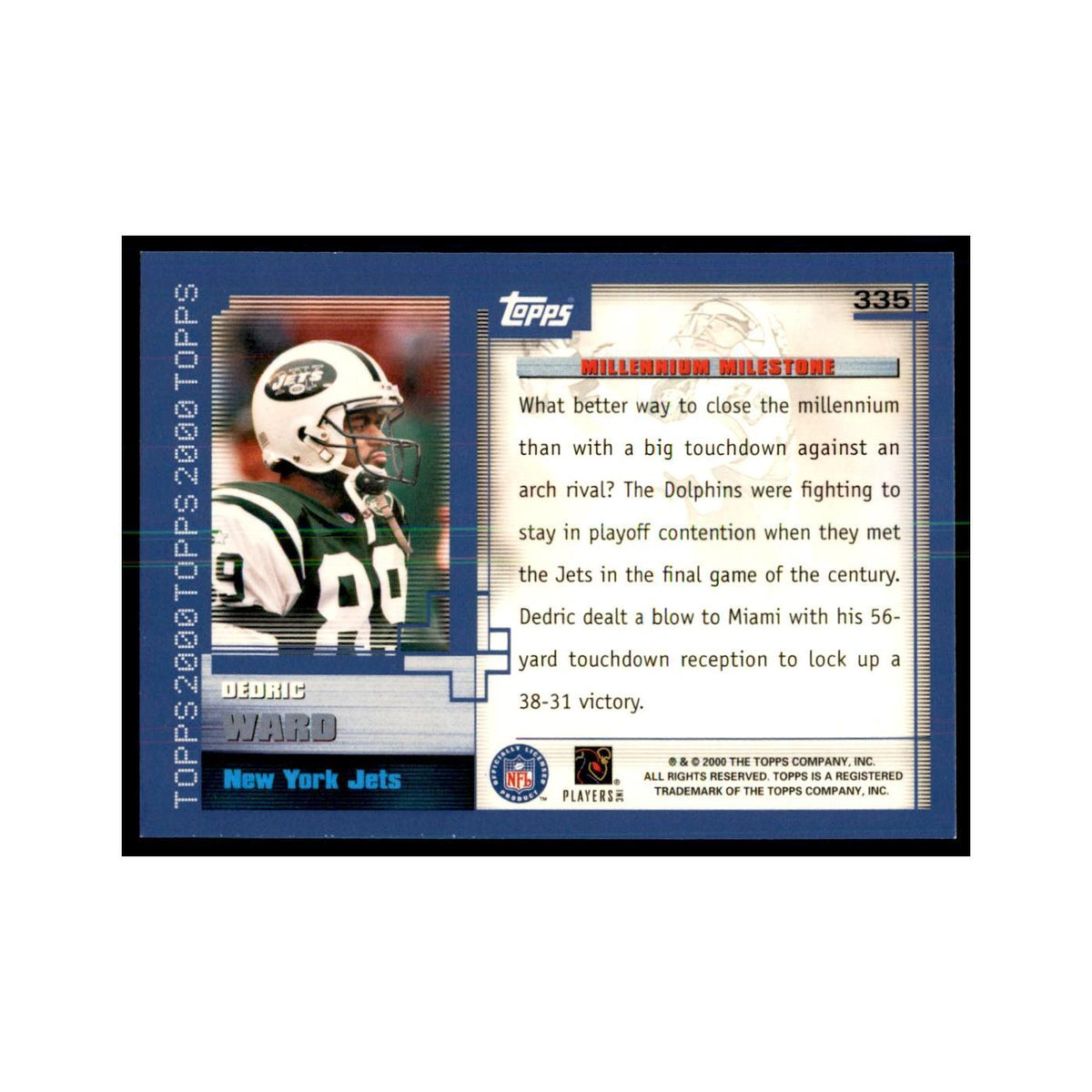Dedric Ward 2000 Topps #335 Football Cards Football Card NM
