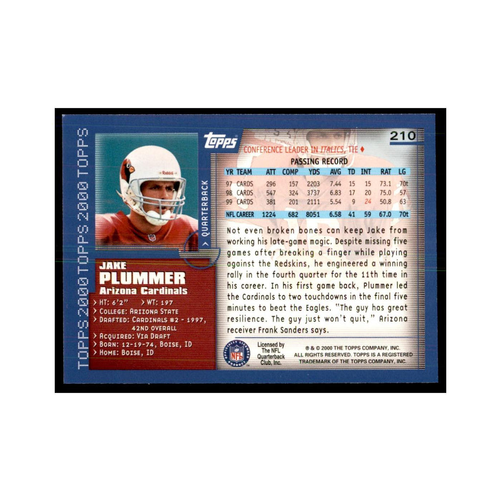 Jake Plummer 2000 Topps #210 Football Cards Football Card NM
