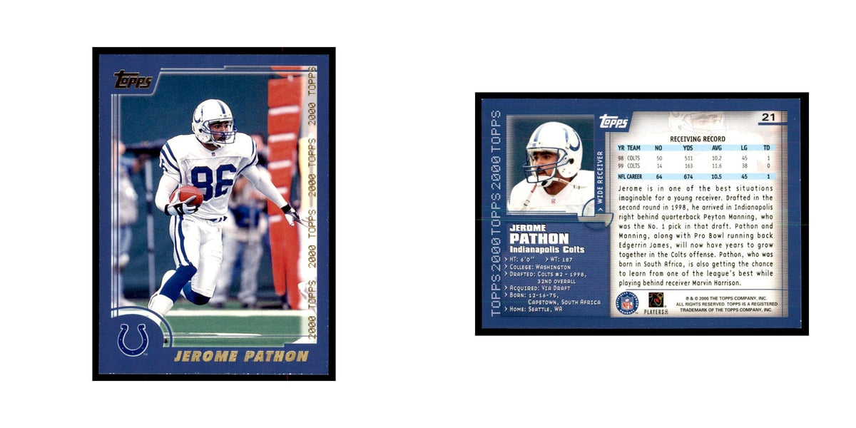 Jerome Pathon 2000 Topps #21 Football Cards Football Card NM