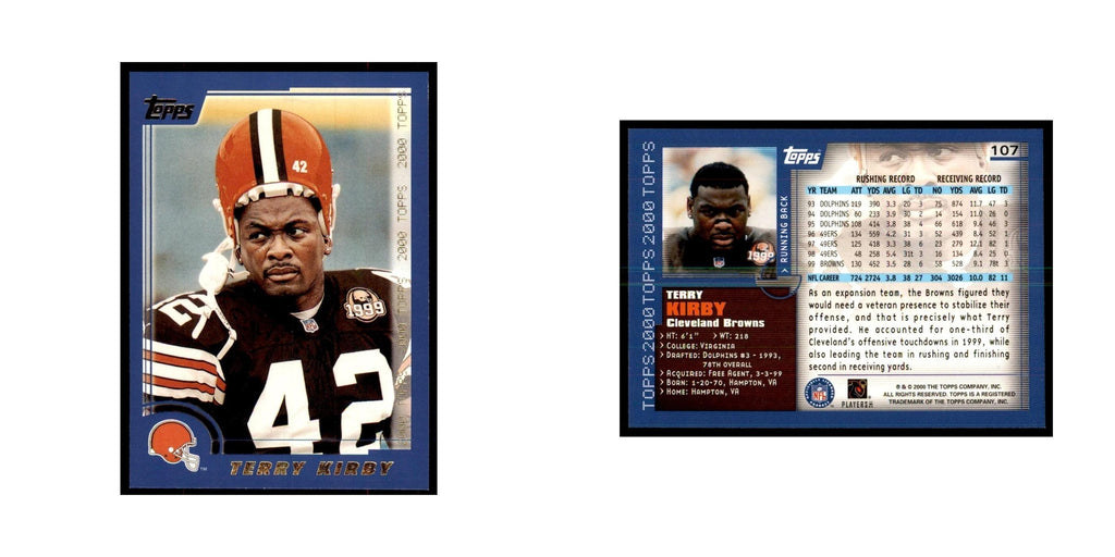 Terry Kirby 2000 Topps #107 Football Cards Football Card NM