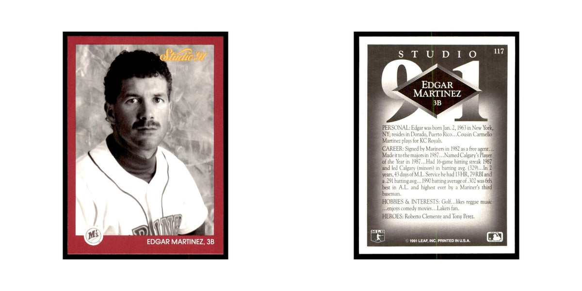 Edgar Martinez 1991 Studio #117 Baseball Cards Baseball Card NM