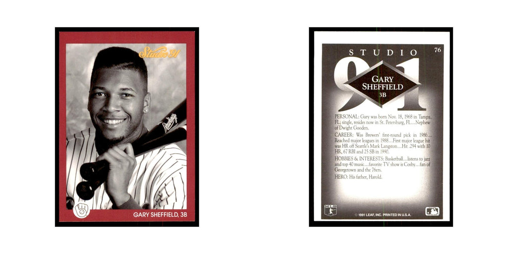 Gary Sheffield 1991 Studio #76 Baseball Cards Baseball Card NM