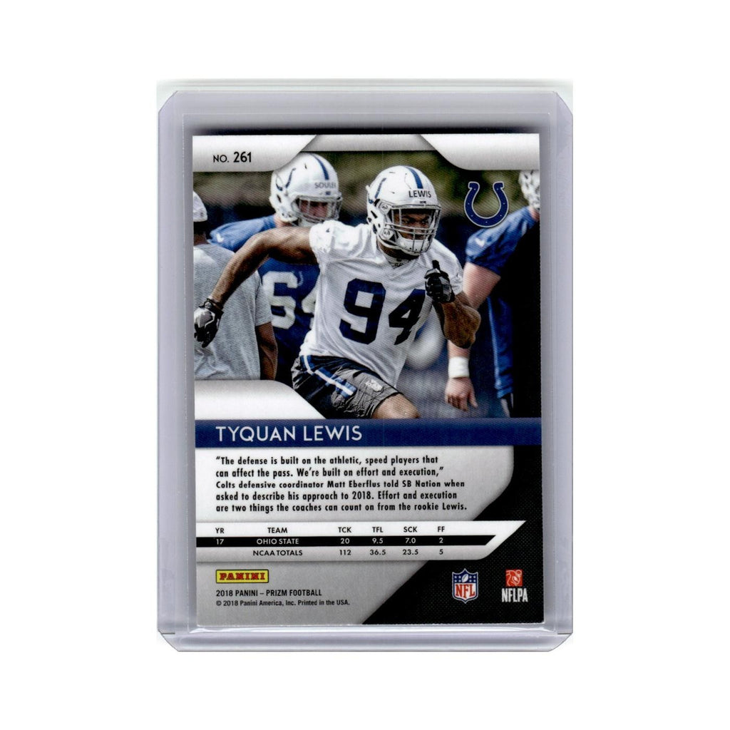 Tyquan Lewis Rookie 2018 Panini Prizm #261 Indianapolis Colts Football Card NM