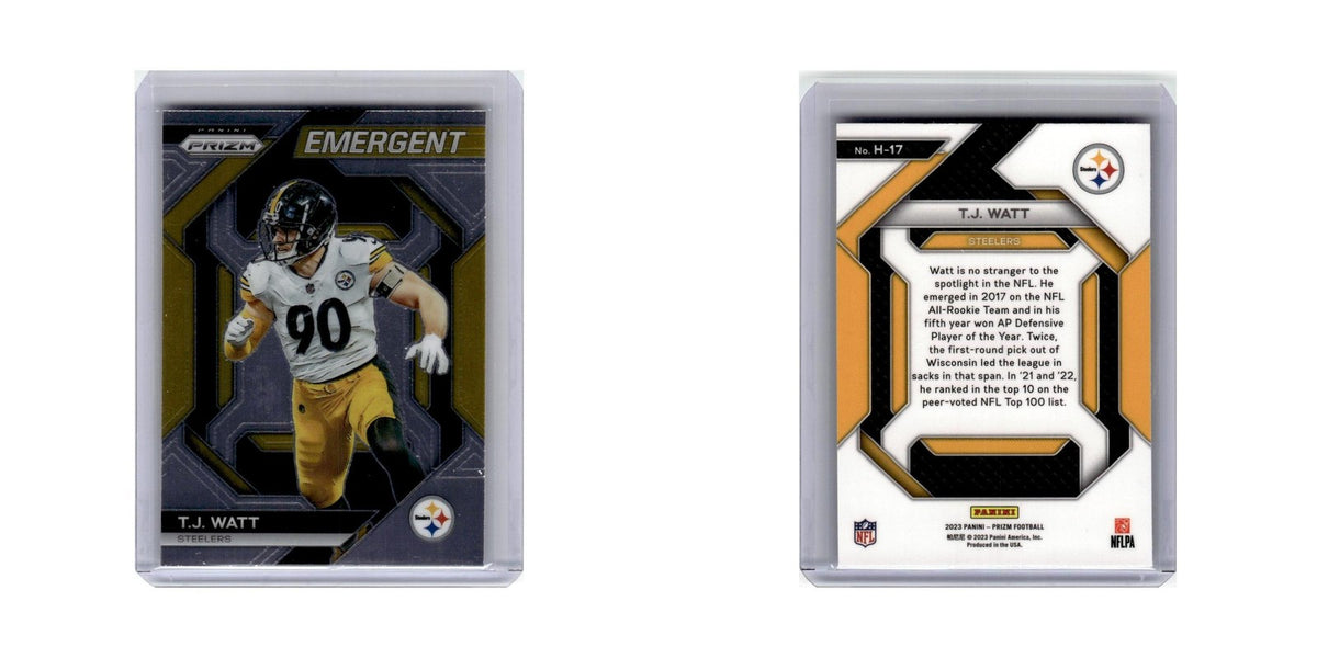 T.J. Watt 2023 Panini Prizm #H-17 Pittsburgh Steelers Football Card NM