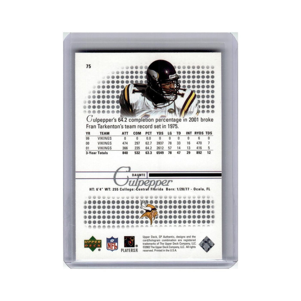 Daunte Culpepper 2002 Upper Deck SP Authentic #75 Minnesota Vikings NM