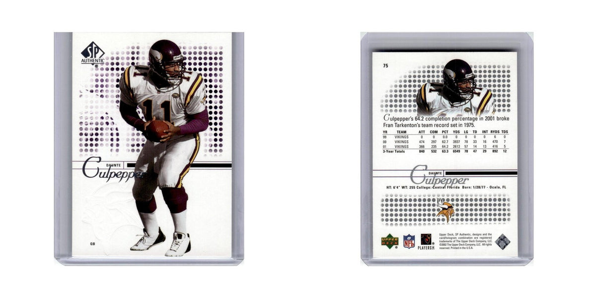 Daunte Culpepper 2002 Upper Deck SP Authentic #75 Minnesota Vikings NM