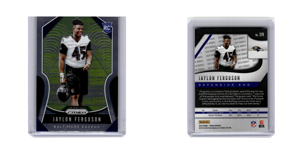 Jaylon Ferguson Rookie 2019 Panini Prizm #379 Baltimore Ravens Football Card NM