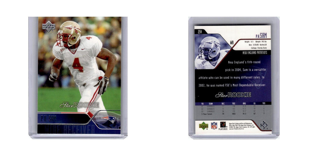 P.K. Sam Rookie 2004 Upper Deck #254 New England Patriots Football Card NM
