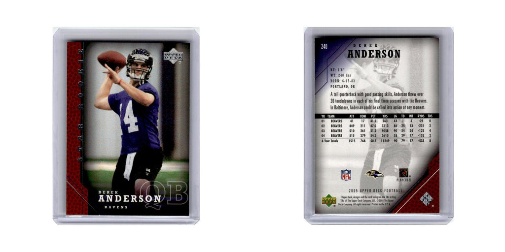 Derek Anderson Rookie 2005 Upper Deck #240 Baltimore Ravens Football Card NM